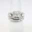 Picture of 18k White Gold Square & Round Brilliant Cut Diamond Bridal Ring Set
