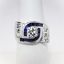 Picture of 14k White Gold, Round Brilliant Cut Diamond, Single Cut Diamond & Synthetic Sapphire Ring