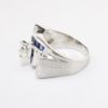 Picture of 14k White Gold, Round Brilliant Cut Diamond, Single Cut Diamond & Synthetic Sapphire Ring