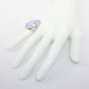 Picture of 14k White Gold & Oval Chalcedony Cabochon Ring with Diamond Accents