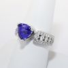 Picture of 14k White Gold & Trillion Cut Tanzanite Ring with Diamond Enhanced Band