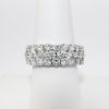 Picture of 14k White Gold Ring with Three Rows of Round Brilliant Cut Diamonds