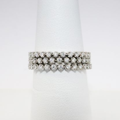 Picture of 14k White Gold & Round Brilliant Cut Diamonds Flexible Coil Ring