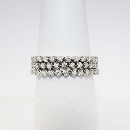 Picture of 14k White Gold & Round Brilliant Cut Diamonds Flexible Coil Ring