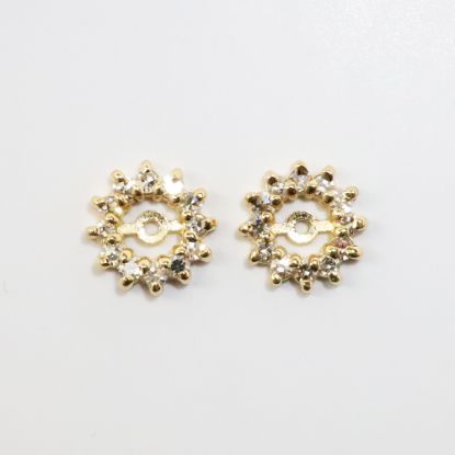 Picture of 14k Yellow Gold Diamond Halo Earring Jackets