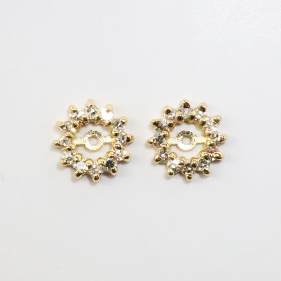 Picture of 14k Yellow Gold Diamond Halo Earring Jackets