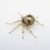 Picture of 14k White Gold & Cultured Tahitian Black Pearl Spider Brooch with Diamond Accents 