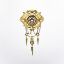 Picture of Antique Victorian Era 14k Gold, Rose Cut Diamond, Pearl & Black Enamel Etruscan Revival Brooch/Pendant