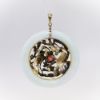 Picture of Chinese 14k Yellow Gold & Nephrite Jade Halo Pendant with Bird Motif & Multi-Gemstone Accents