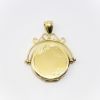 Picture of 18k Yellow Gold Swiveling Locket with Etching on One Side & a Diamond Halo on the Other