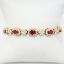 Picture of 14k Yellow Gold, Oval Cut Ruby & Diamond Bracelet