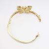 Picture of 14k Yellow Gold Hinged Bangle Bracelet with Applied Pavé Set Diamond Butterfly