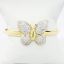 Picture of 14k Yellow Gold Hinged Bangle Bracelet with Applied Pavé Set Diamond Butterfly