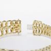 Picture of 14k Woven Yellow Gold Hinged Bangle Bracelet with Diamond Accented Top