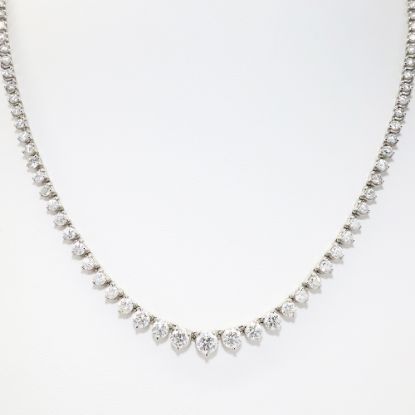 Picture of 14k White Gold & Round Brilliant Diamond Riviera Necklace