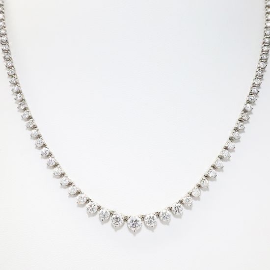 Picture of 14k White Gold & Round Brilliant Diamond Riviera Necklace