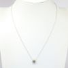 Picture of 14k White Gold Necklace & Round Cut Light Brown Diamond Pendant with Diamond Halo