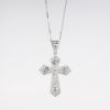 Picture of 14k White Gold & Diamond Cross Necklace 