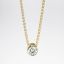 Picture of 14k Yellow Gold Necklace with Bezel Set Round Brilliant Cut Diamond Solitaire Pendant