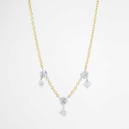 Picture of 18k Yellow Gold Necklace with Floating Diamond Accents 