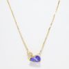 Picture of Custom 14k Yellow Gold Necklace with Pear Cut Tanzanite & Round Brilliant Cut Diamond Station