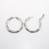 Picture of 18k White Gold, Brown & Colorless Diamond Striped Inside Out Hoop Earrings