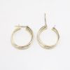 Picture of 14k Twisted Two-Tone Gold Hoop Earrings with Diamond Accents