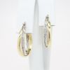 Picture of 14k Twisted Two-Tone Gold Hoop Earrings with Diamond Accents