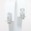 Picture of 14k White Gold Triple Diamond Row Demi Hoop Earrings 