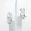 Picture of 14k White Gold Triple Diamond Row Demi Hoop Earrings 