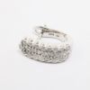 Picture of 14k White Gold Triple Diamond Row Demi Hoop Earrings 