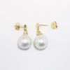 Picture of 14k Yellow Gold & Freshwater Pearl Drop Earrings with Diamond Accents