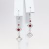 Picture of Custom 14k White Gold, Ruby & Diamond Dangle Earrings