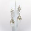 Picture of 14k White Gold & Diamond Lever Back Earrings with White Cultured Pearl Drops