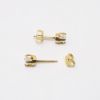 Picture of 14k Yellow Gold & Round Brilliant Cut Diamond Solitaire Stud Earrings