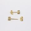 Picture of 14k Yellow Gold & Round Brilliant Cut Diamond Solitaire Stud Earrings