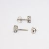 Picture of 14k White Gold & Round Brilliant Cut Diamond Solitaire Stud Earrings