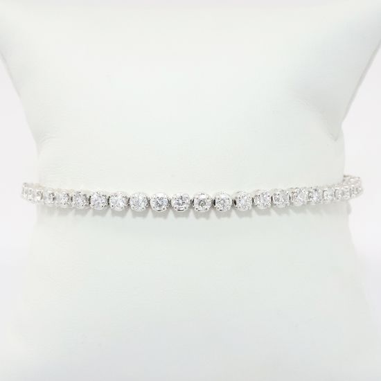 Picture of 14k White Gold & Round Brilliant Cut Diamond Tennis Bracelet