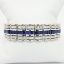 Picture of 18k White Gold, Baguette Cut Diamond & Blue Baguette Cut Sapphire Bracelet