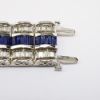 Picture of 18k White Gold, Baguette Cut Diamond & Blue Baguette Cut Sapphire Bracelet