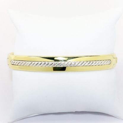 Picture of 18k Yellow Gold & Sterling Silver David Yurman Hinged Bangle Bracelet 