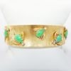 Picture of Vintage Textured 14k Yellow Gold Hinged Bangle Bracelet with Applied Jade & Diamond Bees