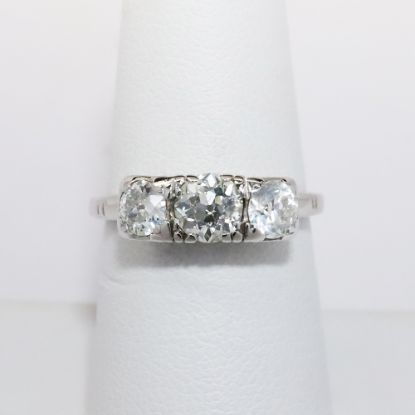 Picture of Antique 1930's Art Deco 14k White Gold & Old European Cut Diamond Ring