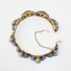 Picture of Vintage Gilt Chinese Export Silver, Turquoise Cabochons & Cloisonné Enamel Butterflies Bracelet