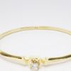 Picture of Vintage 14k Yellow Gold Hinged Bangle Bracelet with Round Brilliant Cut Diamond Accent