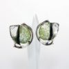 Picture of Vintage Modernist Avi Soffer Sterling Silver & Ancient Roman Glass Clip-On Earrings