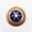 Picture of Antique Victorian 18k Yellow Gold, Cobalt Blue Guilloche Enamel & Old Cut Diamond Watch Brooch