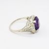 Picture of Antique Art Deco Era 18k White Gold Filigree & Amethyst Ring with Diamond Accents