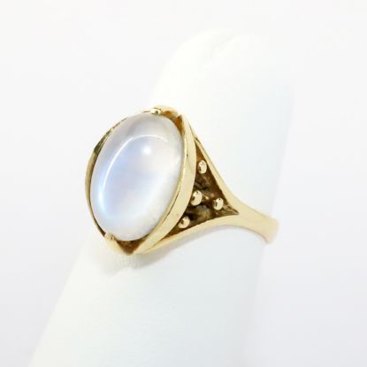 Picture of Vintage Siffari 10k Gold & Moonstone Cabochon Modernist Ring