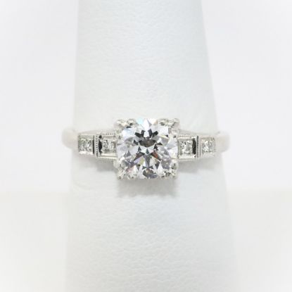 Picture of Antique Art Deco Era Platinum & Round Transitional Cut Diamond Engagement Ring